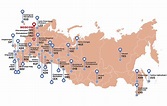 Map of Russia airports: airports location and international airports of ...