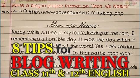 Blog Writing Class 11th And 12th English How To Write Blog Tips For