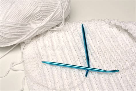 Knitting Project And Needles Stock Photo Image Of Yarn Needlework