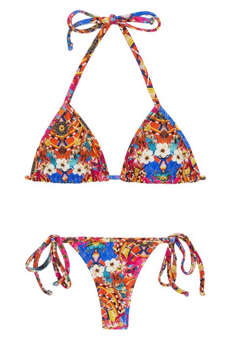 bikinis bikini colorido con taparrabo tri micro flower hortensia my xxx hot girl