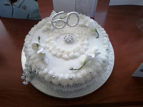 Simple wedding anniversary cake ~. My 60th anniversary cake for my parents!! SO proud of it ...