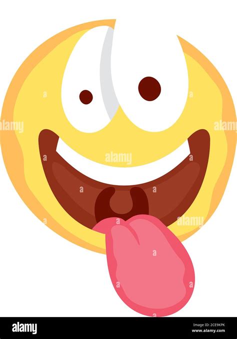 Crazy Emoji Face With Tongue Out Fools Day Icon Vector Illustration