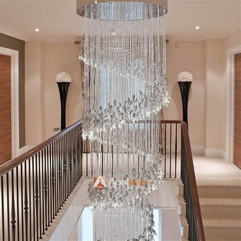 Modern Crystal Pendant Ceiling Light Chandelier For High Ceilings