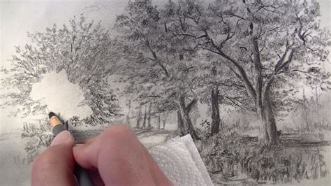 How To Draw With Charcoal Pencils A Landscape Sketch