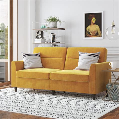Novogratz Concord Sofa Small Space Living Room 3 Seater Pocket Coil