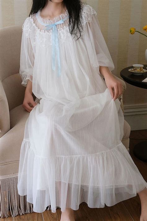 Victorian Nightgowns White Lace Vintage Nightgown Women Long Etsy