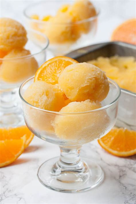 Fresh Orange Sorbet Recipe Sorbet Recipes Sherbet Recipes Orange