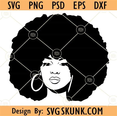 Black Woman Afro Hair With Sunglasses Svg Black Woman Face Svg Afro