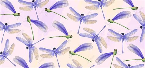Dragonfly Purple Watercolor Wings Seamless Tile Background Dragonfly