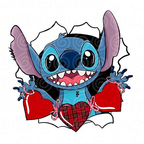 Lilo And Stitch Gifts Png Stitch Red Heart Png Valentines Etsy In