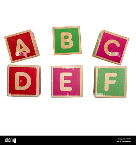 Alphabet Blocks Abcdef Isolated On White Background Stock Photo Alamy