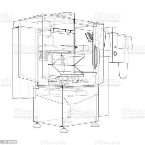 Metalworking Cnc Milling Machine Vector Stock Illustration Download