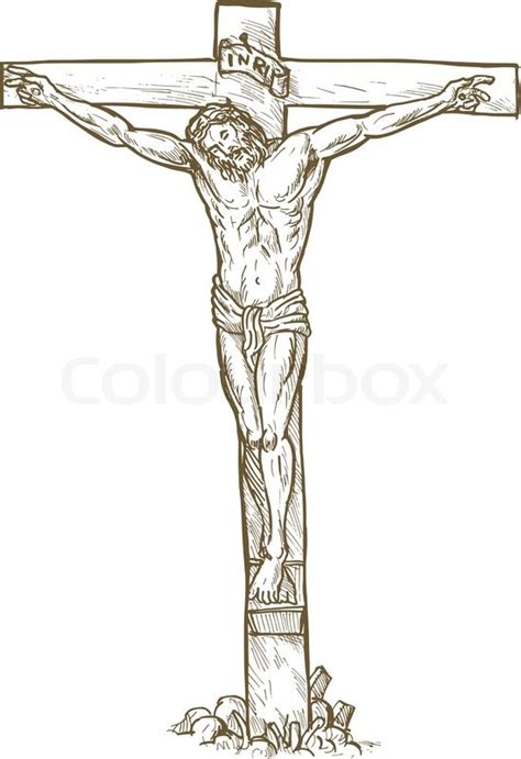 Jesus Christ Cross Drawing Stock Vector Colourbox