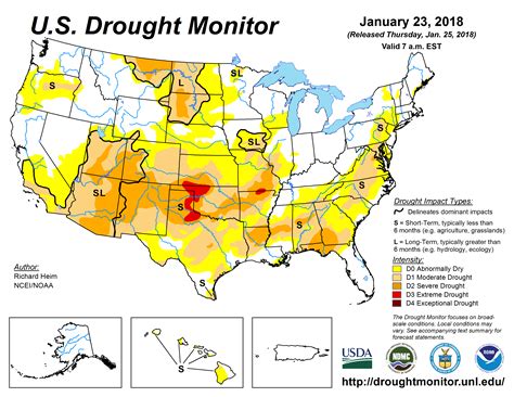 Us Drought Monitor Update For January 23 2018 National Centers For