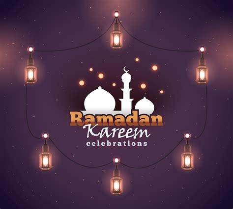Ramadan Kareem Saudação Fundo Colorido Para Saudação Cartão Postal