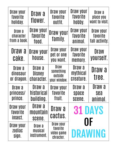 31 Days Of Drawing Challenge Todays Creative Ideas Drawing