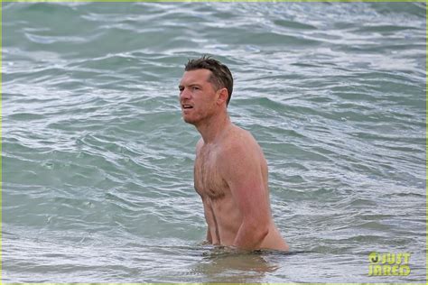 Full Sized Photo Of Sam Worthington Lara Bingle Show Off Beach Bodies