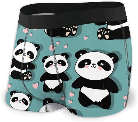 Cute Panda Design Mens Underwear Boxer Briefs Breathable Low Rise Trunks S Xxl