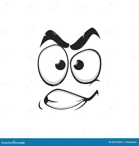Cartoon Face Vector Icon Emoji With Angry Eyes Stock Vector