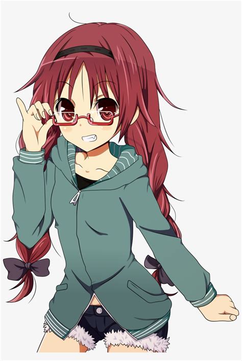 View 1308702113489 Red Haired Anime Girl With Glasses