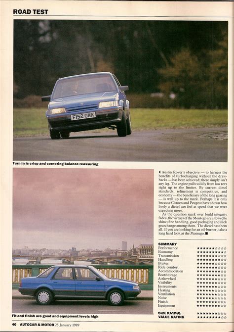 Rover Montego 20d Sl Turbo Road Test 1989 7 Triggers Retro Road