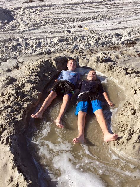 My Sons Julian And Keiran Creation On The Beach A Hole In The Sand