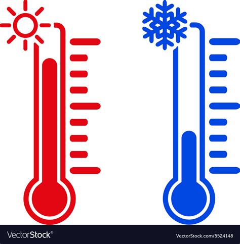 Thermometer Icon High And Low Temperature Vector Image
