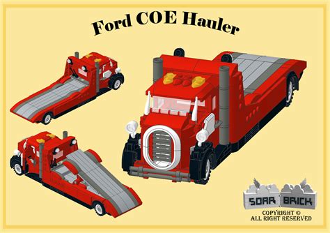 Lego Custom Modular Building Instruction Ford Coe Hauler