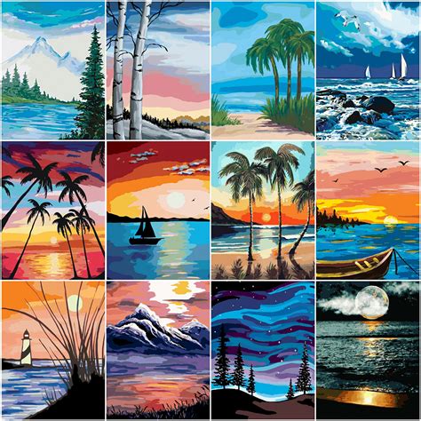 Art Diy By Number Kit Oil Painting Scenery Seascape Landscape Ocean