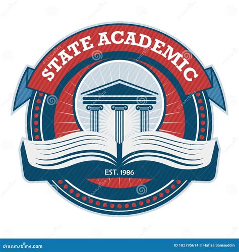 State Academic Logo Design Stock Vector Illustration Of Studying