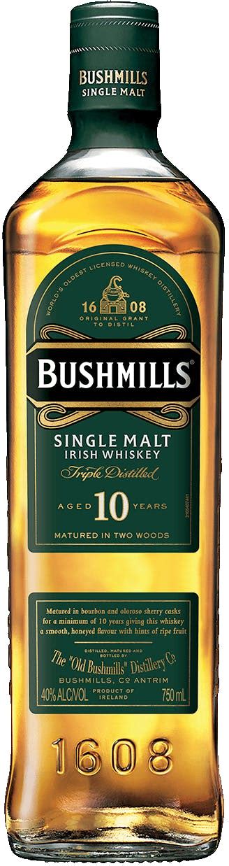 Bushmills Single Malt Irish Whiskey 10 Year Old 750ml Busters
