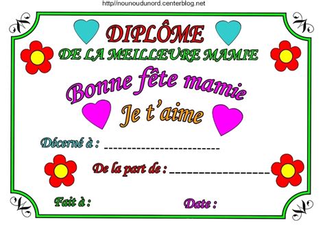 Trouvez une multitude de dessins gratuit à colorier dans cette même catégorie. Diplome dela meilleure mamie a imprimer gratuit - Ti bank