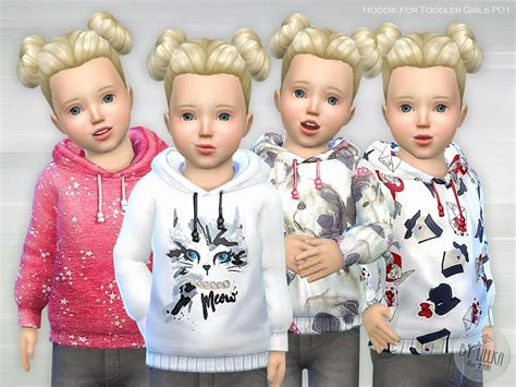 Lillkas Hoodie For Toddler Girls P01 Sims 4 Toddler Sims 4 Sims 4