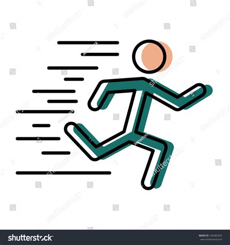 Man Running Pictogram Stock Vector Royalty Free 745982653 Shutterstock