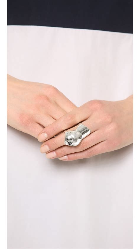 Lyst Vivienne Westwood Knuckle Ring Sterling Silver In Metallic