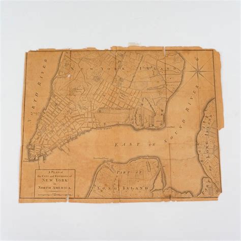 Sold At Auction Antique Map Plan Of New York City 1776