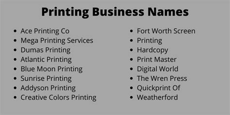 502 Printing Business Names That Will Attract More Customers