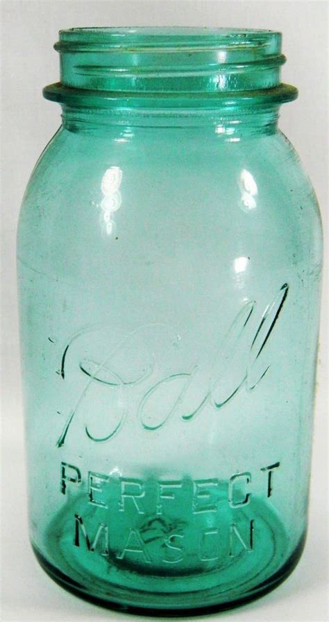 13 Rare Antique Aqua Blue Glass Ball Perfect Mason Canning Jar Quart