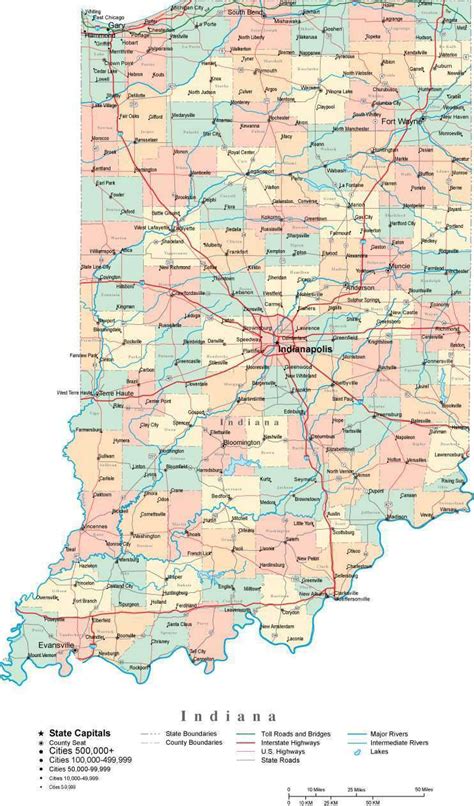 Indiana County Map With Cities And Roads