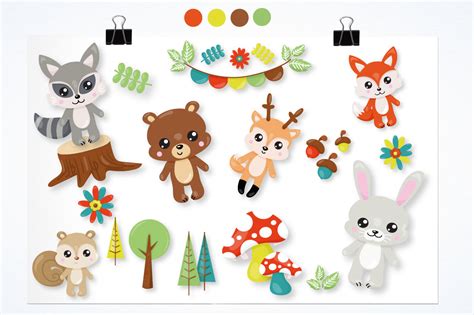 Woodland Animals Graphics And Illustrations By Prettygrafik Design
