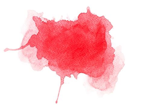 Red Watercolor On Paper Premium Photo