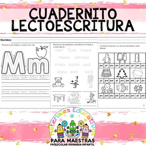 Cuaderno Lectoescritura Preescolar Materiales Educativos Para Maestras My Xxx Hot Girl