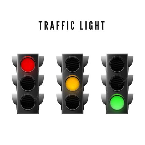 Premium Vector Realistic Traffic Light Red Yellow And Green Traffic