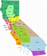 Map of Regions of California, free large detailed map with county