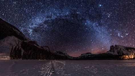 The Night Sky At Emerald Lake Bc On A Cold Winter Night Oc 1920x1080