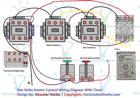 A star delta starter will start a motor with a star connected stator winding. Star Delta Starter Control Circuit Diagram With Timer - Electricalonline4u