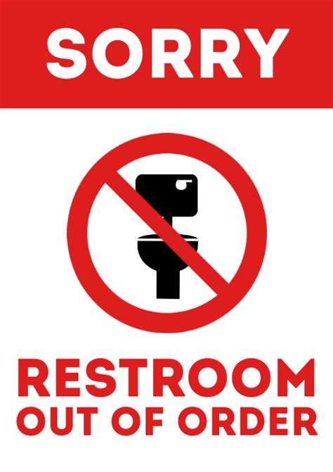 Restroom Out Of Order Door Sign Printable Template Postermywall