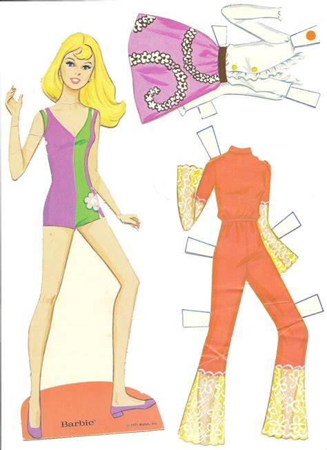Mostly Paper Dolls World Of Barbie Paper Dolls 1971 Barbie Paper