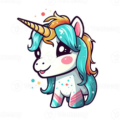 Cute Cartoon Unicorn Sticker 24487914 Png