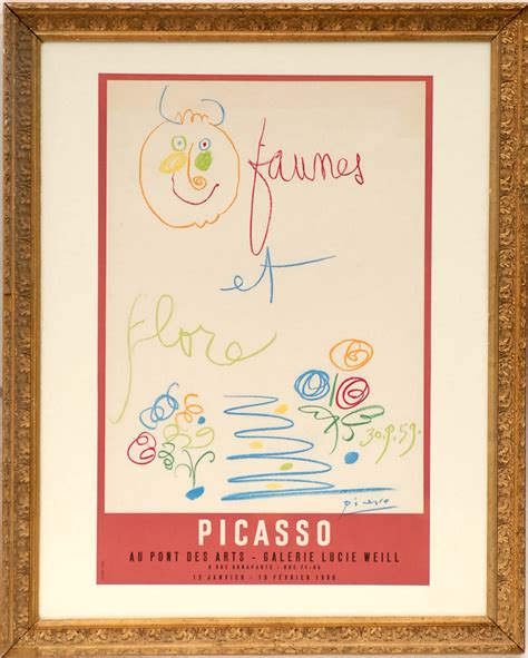 Pablo Picasso Faunes Et Flore Lithographic Poster Signed In The